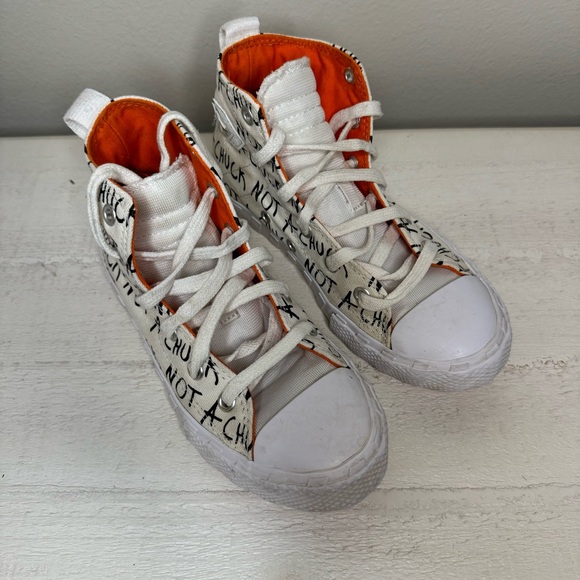 CONVERSE Chuck Taylor Sneakers 70 Hi UNT1TL3D Egret/White/Mandarin Youth Size 1 - Picture 2 of 10